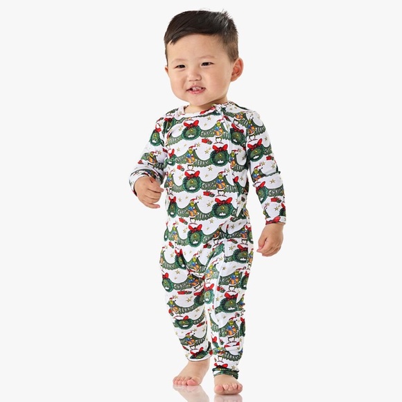 "The Grinch" Wreath Organic Cotton Baby Pajama - PBK - Picture 1 of 7
